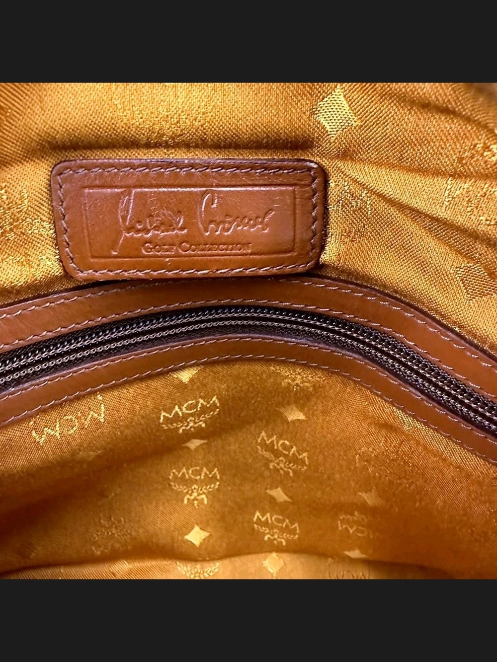 MCM Cognac Visetos Logo Duffel with Tan Trim - Picture 6 of 6